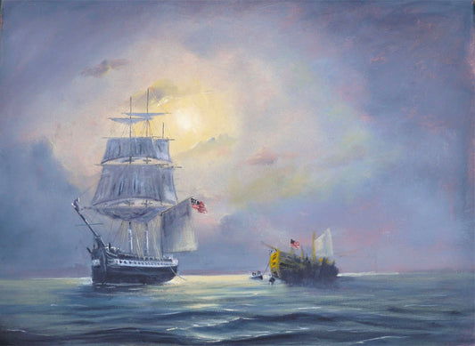 Jeremy Rugge-Price - USS Constitution passing the towline to HMS Guerriere