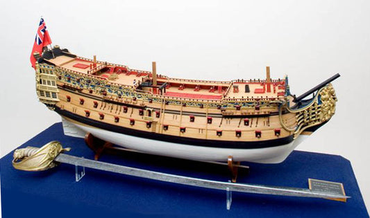 Model of The Royal George together with original antique Royal Navy sword - Dan O'Neill