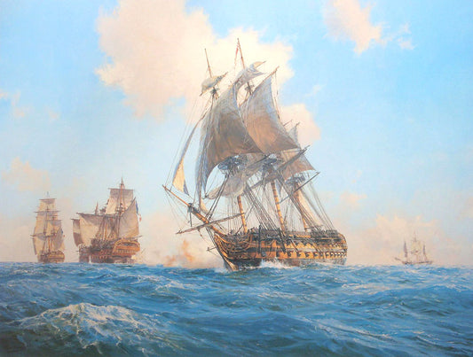 Agamemnon opens fire on the Ça Ira, 13th March 1795