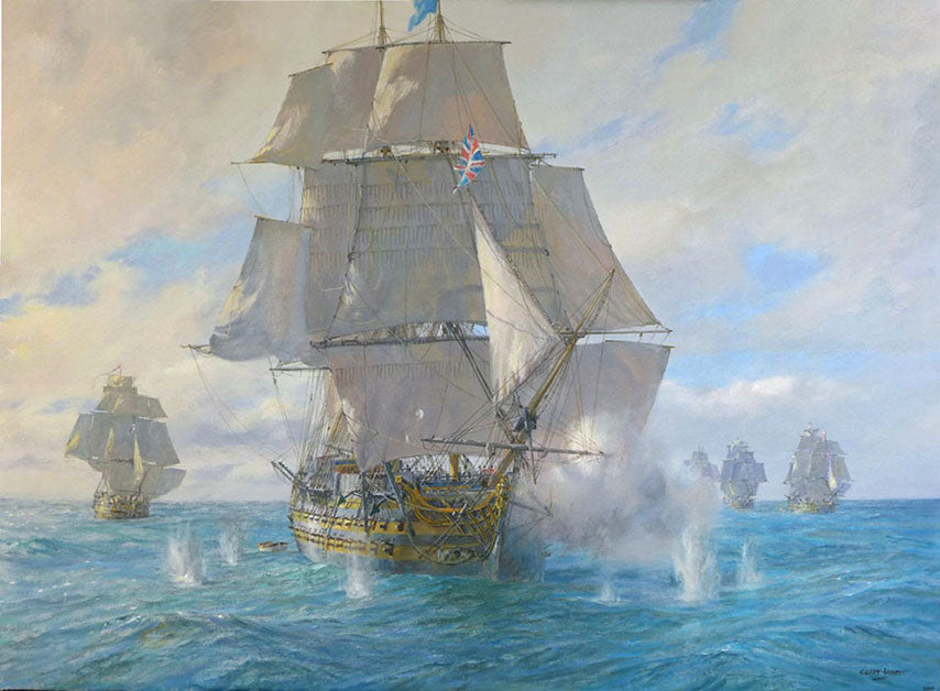 First to the Enemy Line - Oil on canvas by Geoff Hunt RSMA.