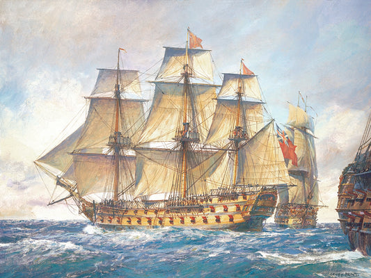 HMS Captain' entering Portoferraio, 10th July 1796 - Geoff Hunt