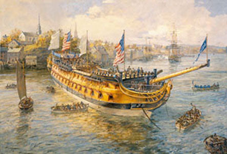Launching Day, USS America The first United States battleship: Portsmouth, New Hampshire, 5 November 1782 - Geoff Hunt