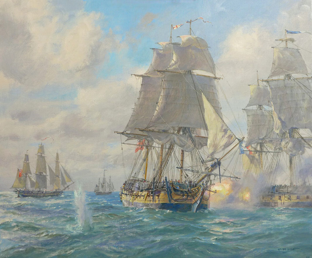 Santa Margarita's Action - Commissioned oil on canvas by Geoff Hunt RSMA.