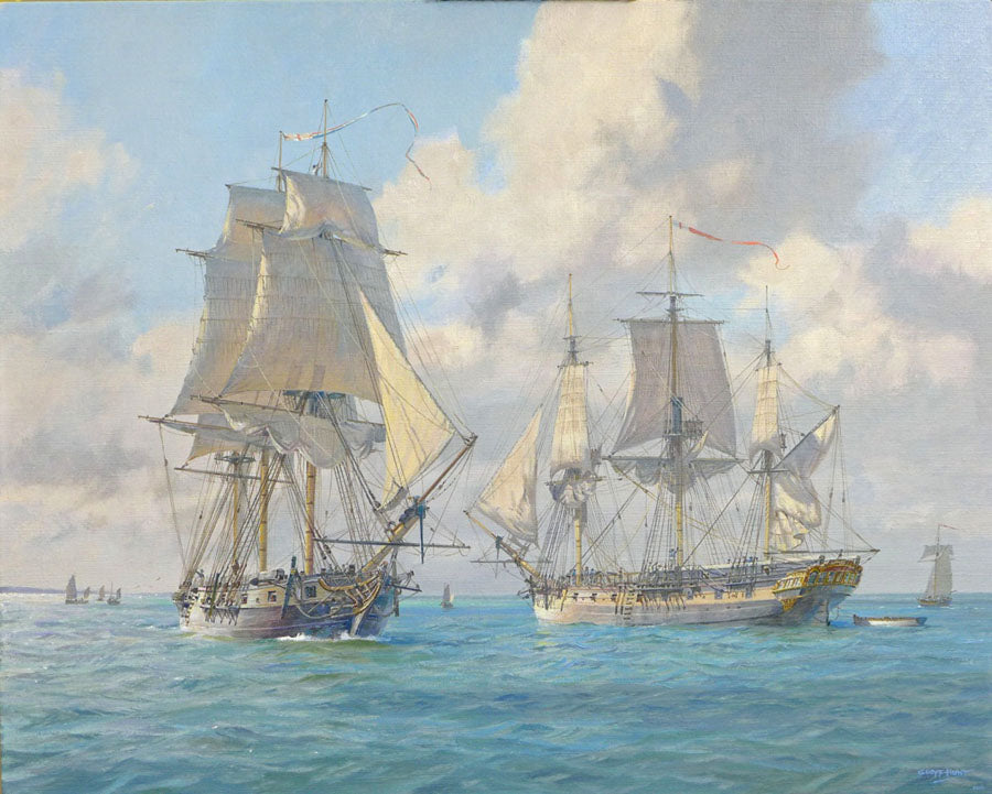 Sophie and Camilla - Commissioned oil on canvas by Geoff Hunt RSMA.