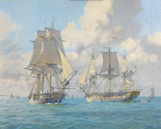 Sophie and Camilla - Commissioned oil on canvas by Geoff Hunt RSMA.