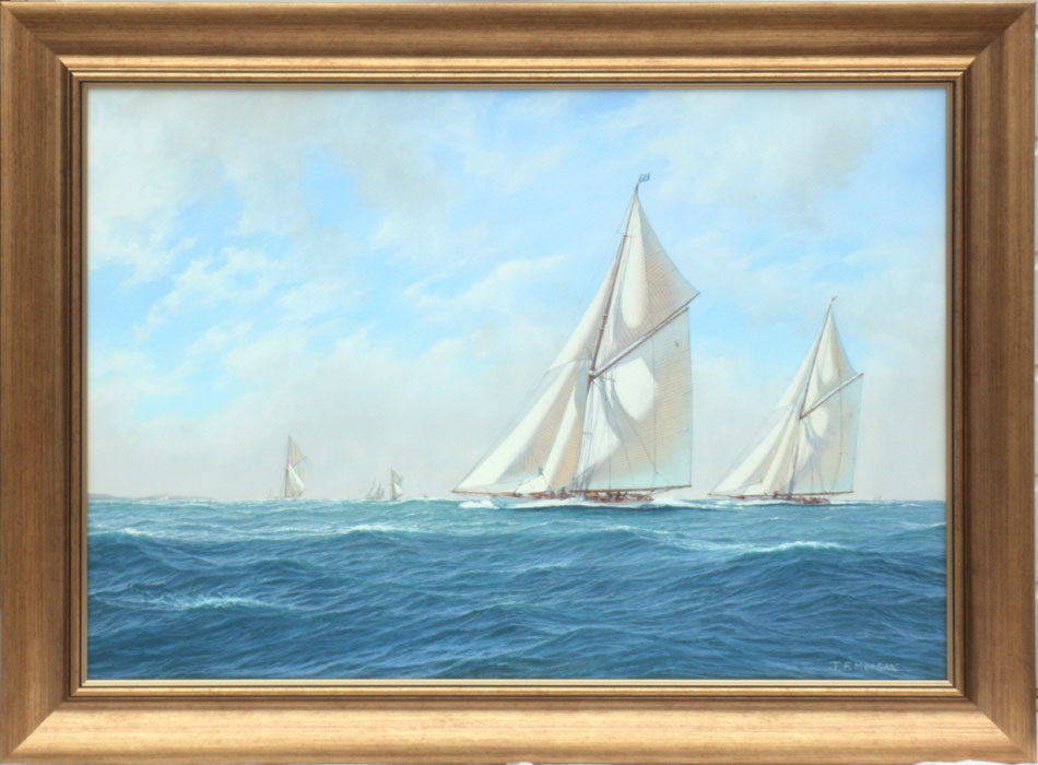 A fine day for racing - the Lulworth and White Heather II - Jenny Morgan RSMA