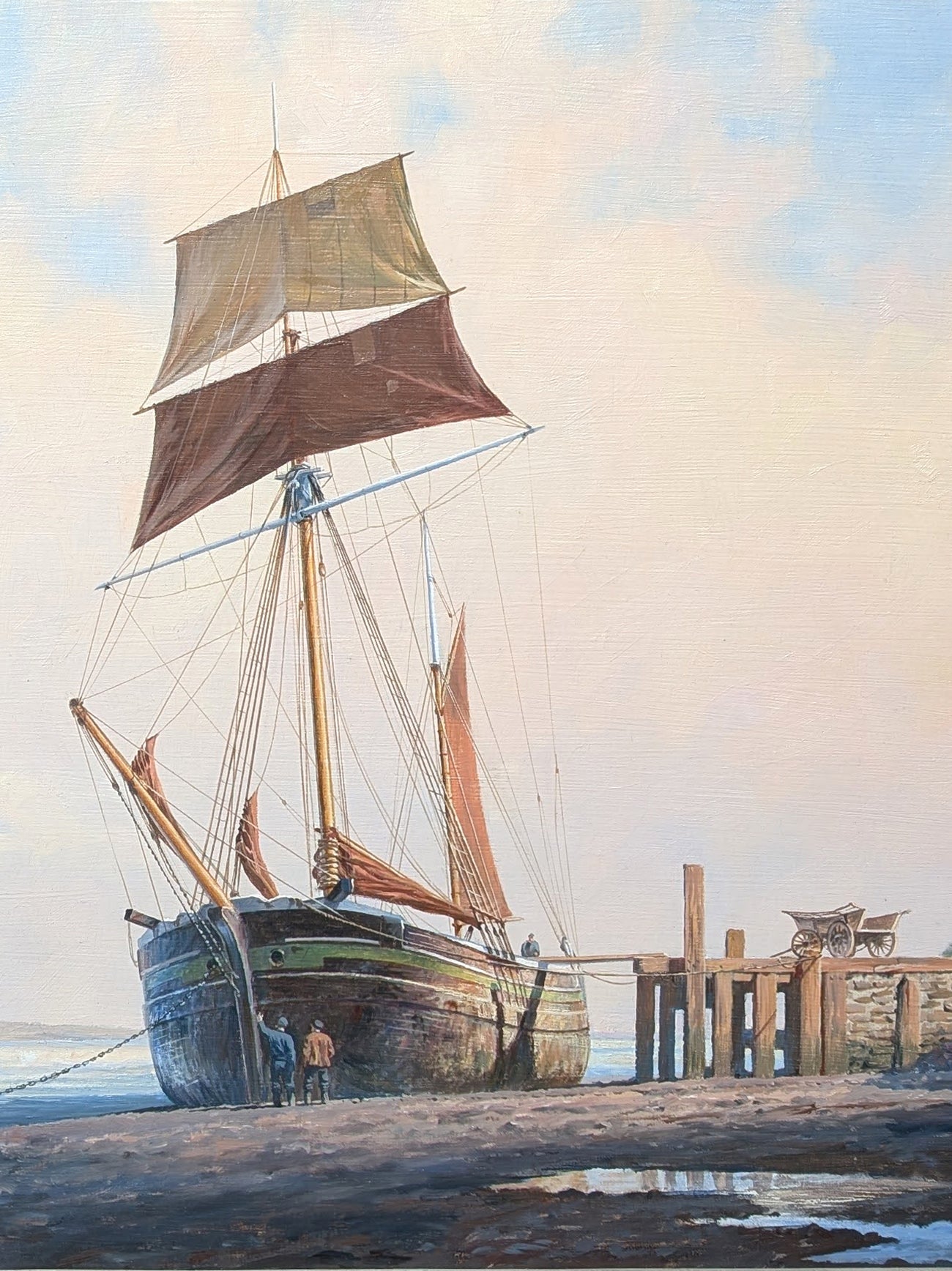 Lymington Quay - Oil on  canvas - Geoff Hunt PPRSMA