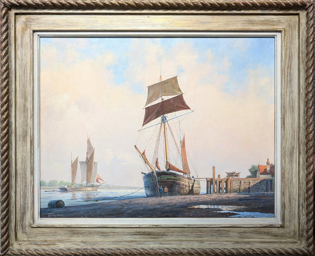 Lymington Quay - Oil on  canvas - Geoff Hunt PPRSMA