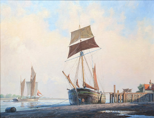 Lymington Quay - Oil on  canvas - Geoff Hunt PPRSMA