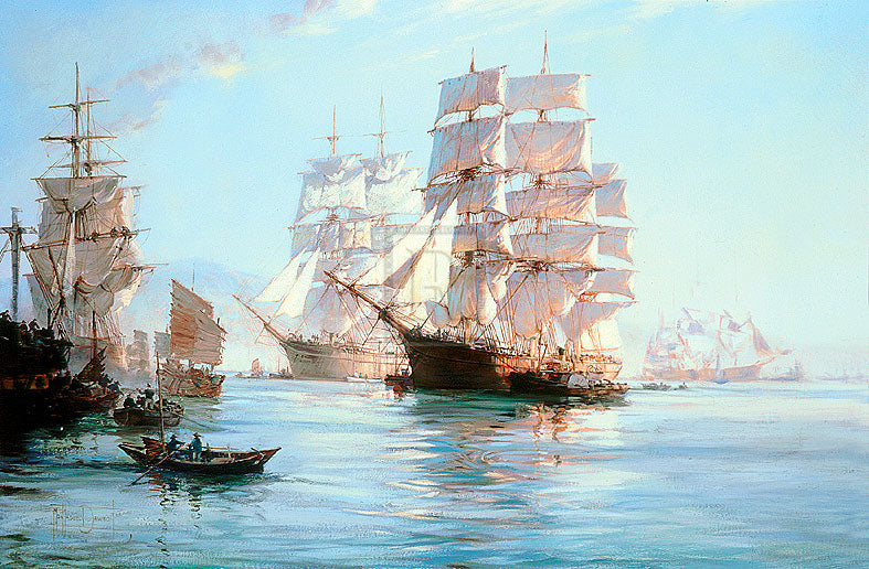 Spindrift Preparing to Leave Foochow - Montague Dawson