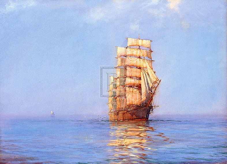Evening Gold - The Antiope - Montague Dawson