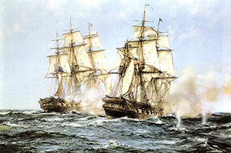 Java and Constitution - Montague Dawson