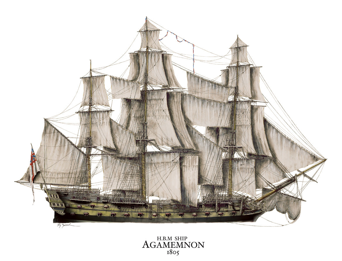 HMS Agamemnon - Limited edition giclée print by Tony Fernandes