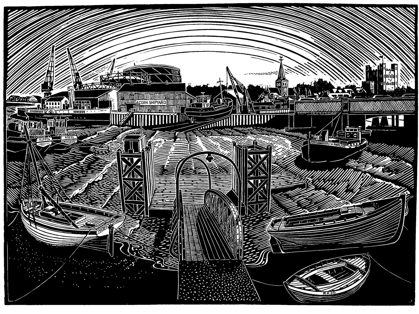 Rochester - James Dodds Linocut Print
