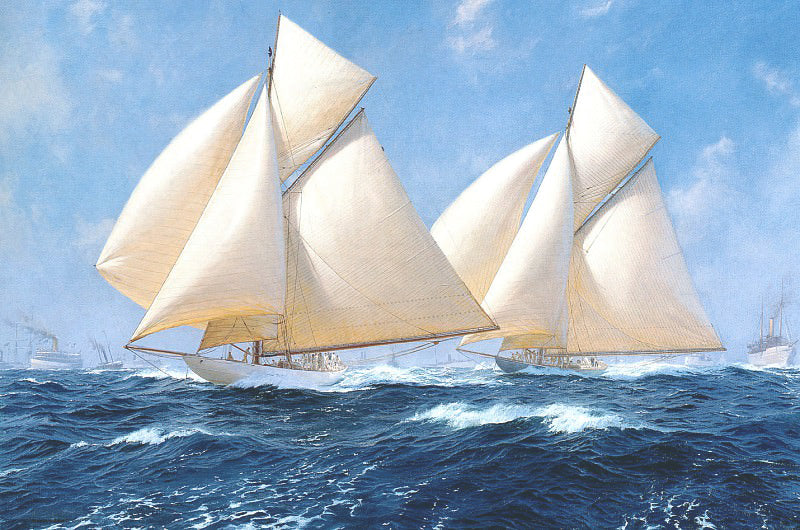 Columbia and Shamrock off Rhode Island, 1899 - Steven Dews