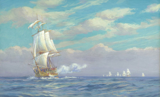 Enemy in Sight - a Frigate Signalling the Fleet - Alma Burlton Cull
