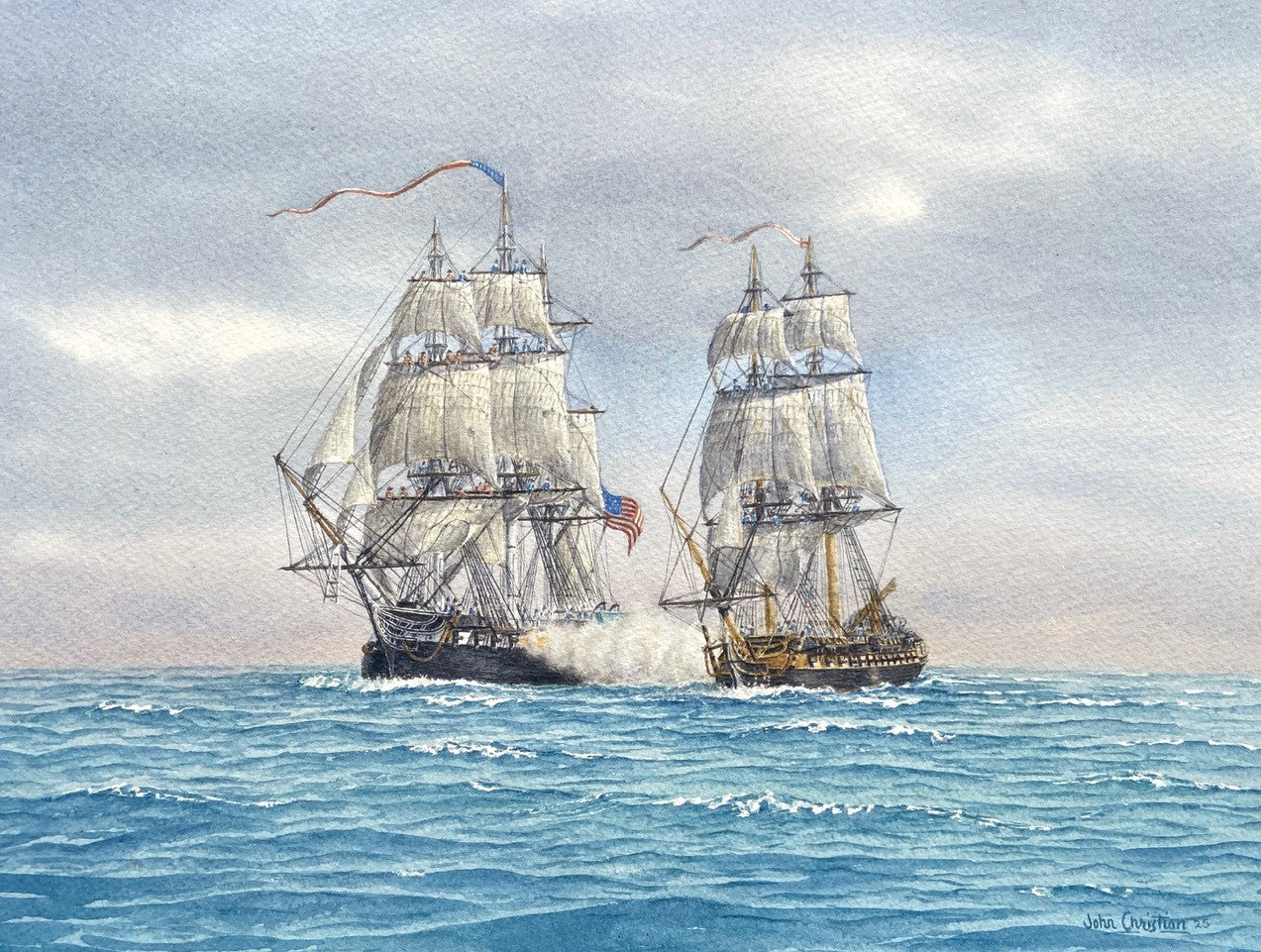 Action between USS Constitution and HMS Guerierre 1812 - John Christian