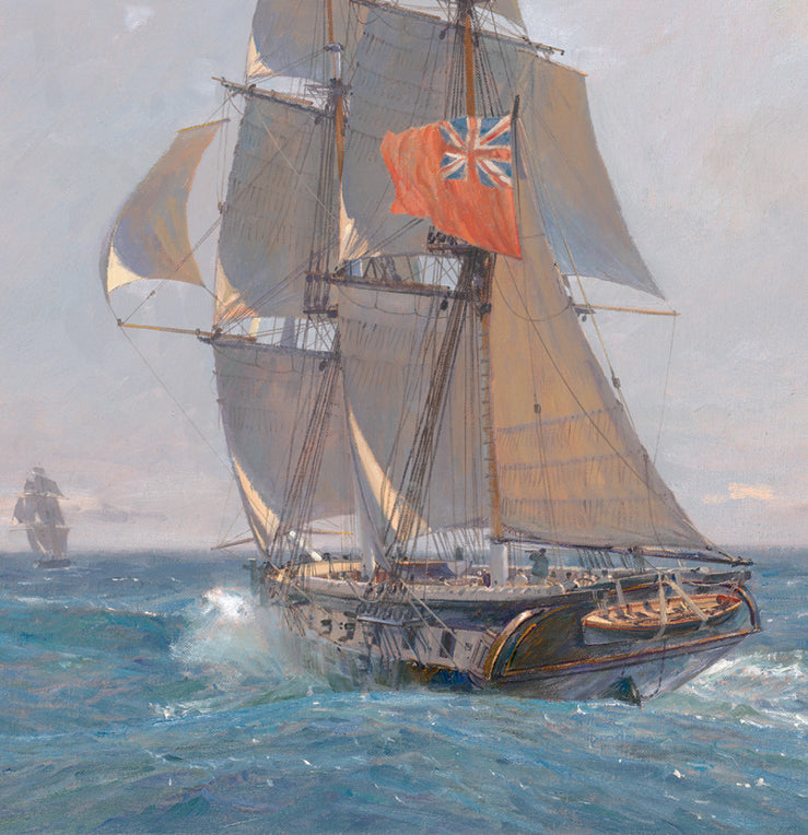 HMS Fantome in pursuit of a Slaver, 30th April 1841 - Geoff Hunt