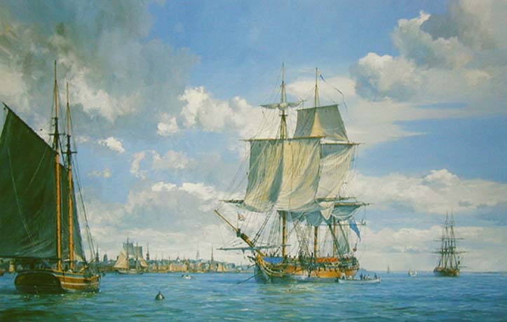 HMS Active in Boston Harbour, July 19, 1773 - Geoff Hunt