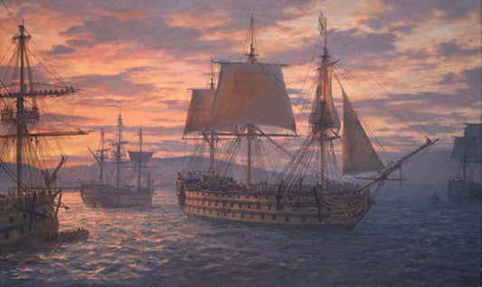 HMS Victory leaving Agincourt Sound, 19th January 1805 - Geoff Hunt