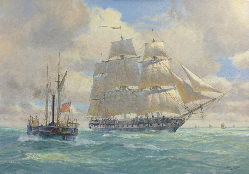 HMS Winchester - Commissioned oil on canvas by Geoff Hunt RSMA.