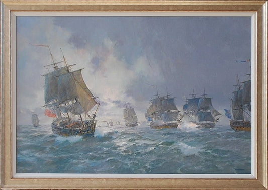 The Battle of Quiberon Bay 20th November 1769 -  Commissioned oil on canvas by Geoff Hunt RSMA.