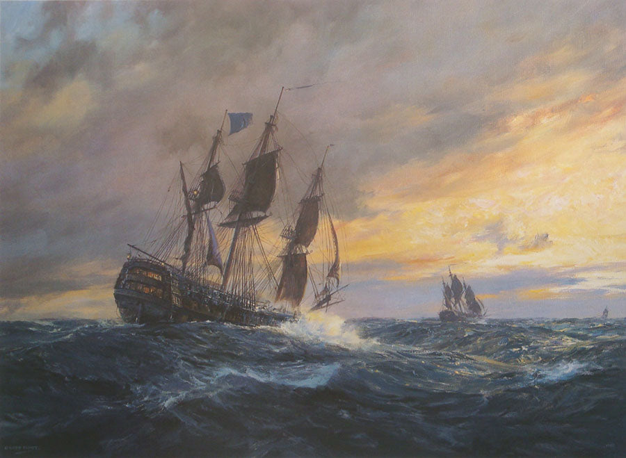 Vanguard in heavy weather off Toulon, 19th May 1798