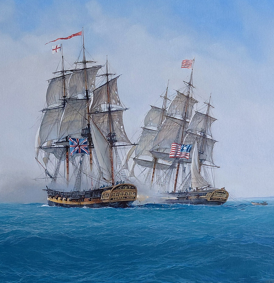 The Batte of Delaware Bay - Commissioned painting by Jenny Morgan RSMA