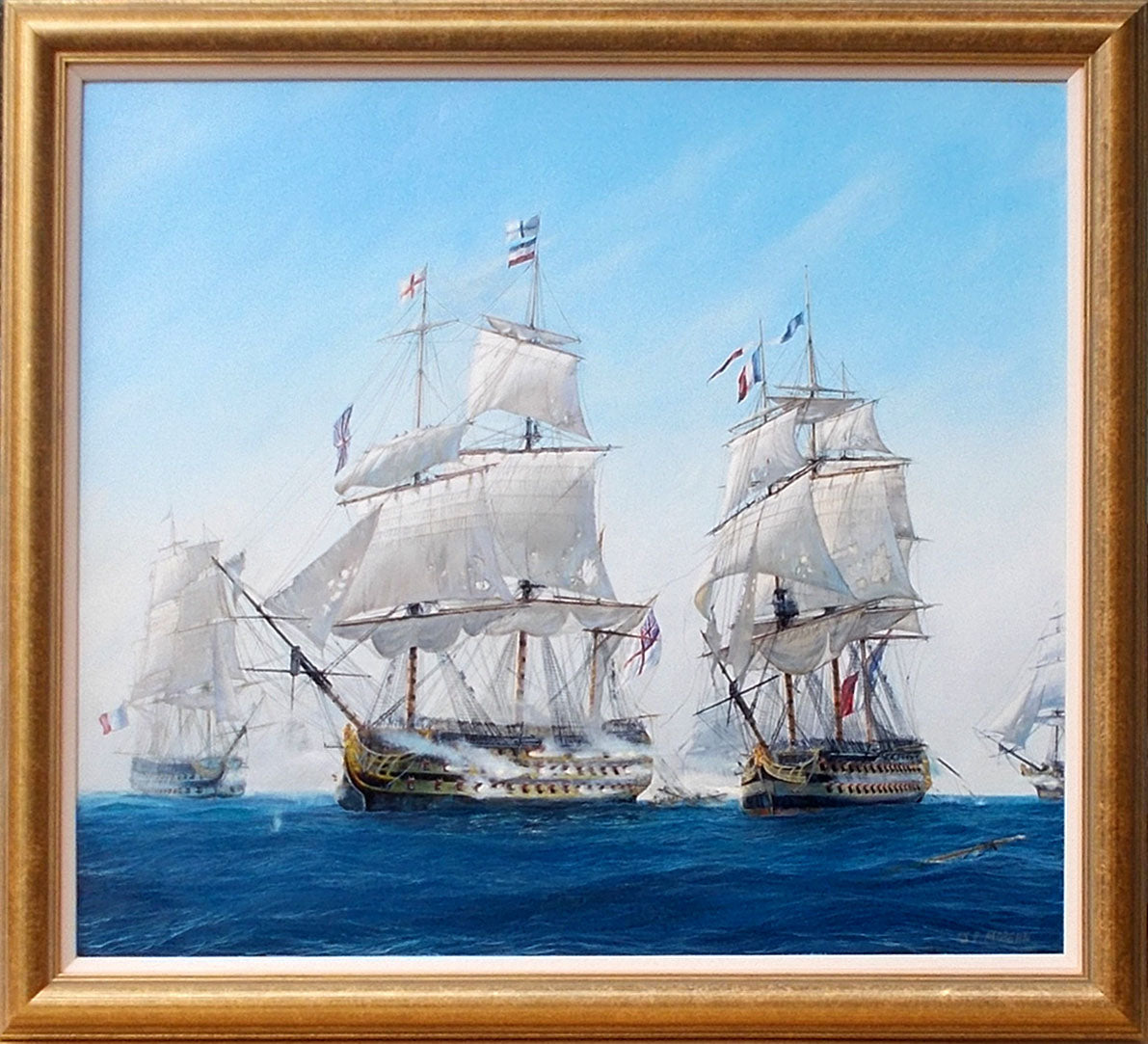 HMS Victory engages Bucentaure at Trafalgar - Jenny Morgan RSMA