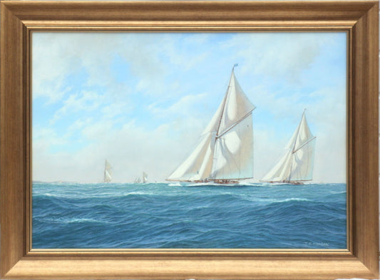 A fine day for racing - the Lulworth and White Heather II - Jenny Morgan RSMA