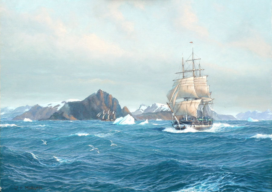 Farewell, Cape Farewell - the Whaler sails for Home - Jenny Morgan RSMA