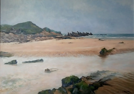 Rocks, Sea and Beach, North Cornwall - Jenny Morgan RSMA