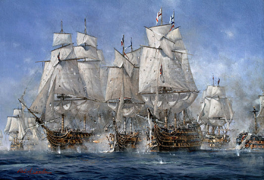 HMS Victory, Redoutable. 'The Broken Lines' (Battle of Trafalgar) - Richard Grenville