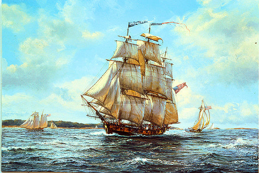 Merchant Ship 'Prudent' entering Harbour, 1800s - Roy Cross RSMA