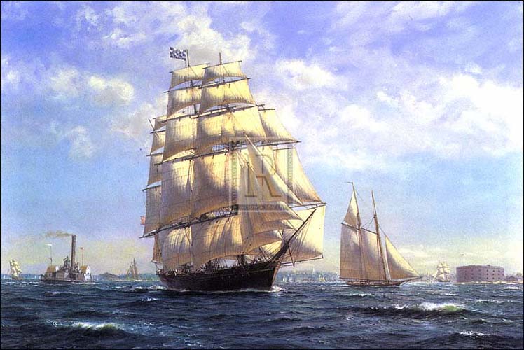'Challenge' leaving New York in the 1850s - Roy Cross RSMA