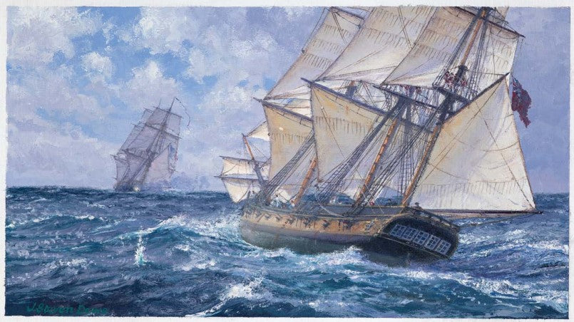 HMS Pandora gives chase - Steven Dews