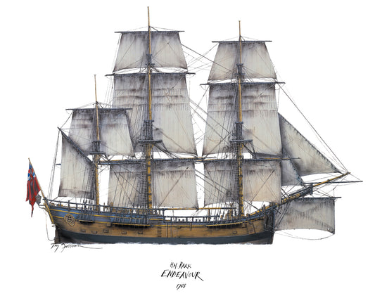 HM Bark Endeavour - Limited edition print by Tony Fernandes