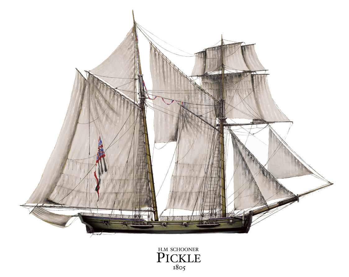 HM Schooner Pickle - Limited edition giclée print by Tony Fernandes