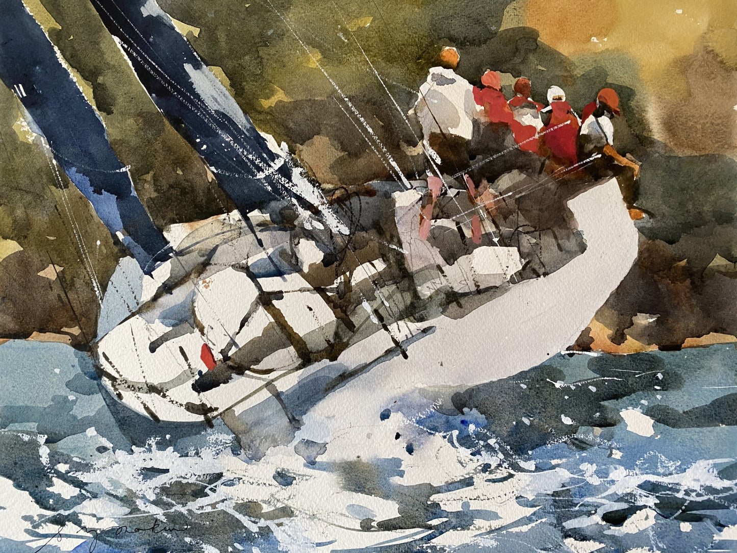 Sailing 3 - Original watercolour by Kumar