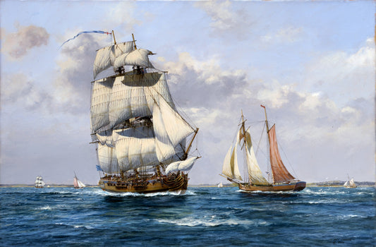 HMS Kennington in the Solent, 1736 - Roy Cross RSMA